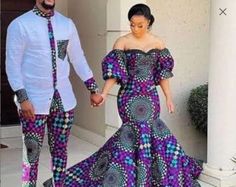 Actually, twinning with your spouse can top up your love and indeed this exquisite piece is the right sauce you need  It's very suitable for events like anniversary, thanksgiving, engagement, wedding and every other event. It's made with 100% African wax cotton by our highly skilled fashion designers in Nigeria . It has zipper for easy wear  Also note that this clothing will be made in other fabric prints attached, kindly choose your fabric option on the attached fabrics. The pant is not inclusive. Custom measurements are welcomed but it's very ok,if you don't have your measurements we can guide using our size chart attached for both men and women  Measurements needed for female  Bust Waist  Hips  Thigh  Height  Measurements for male Chest Shoulder  Sleeves  Waist  Pant length  Kindly, mea Fitted Multicolor Sets For Wedding, Fitted Multicolor Wedding Sets, Ankara Couple Outfit, African Couple, Couples African Outfits, Couple Matching Outfits, African Prom Dresses, African Wedding Dress, Matching Couple Outfits