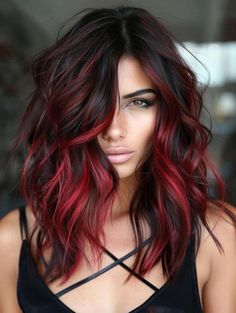 Fall Fun Hair Color, Fall Ombre Hair, Unique Hair Color Ideas, Unique Hair Color, Ash Highlights, Hairstyle Aesthetic, Red Balayage Hair, Trendy Updos, Rambut Brunette