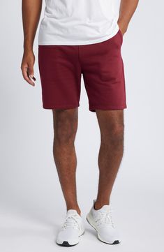 Soft and stretchy, these all-activity sweat shorts made with breathable cotton sport a relaxed fit and handy pockets for holding essentials. 8" inseam; 20 1/2" leg opening; 13" front rise; 17" back rise (size Medium) Elastic/drawstring waist Front slant pockets 67% cotton, 33% polyester Machine wash, tumble dry Made in the USA of imported fabric Sporty Bermuda Shorts With Built-in Shorts, Relaxed Fit Athletic Shorts With Built-in Shorts, Relaxed Fit Athletic Shorts With Ribbed Waistband, Athleisure Athletic Shorts With Relaxed Fit And Short Inseam, Athleisure Athletic Shorts With Relaxed Fit, Sports Bermuda Shorts With Pockets, Comfortable Relaxed Fit Gym Shorts, Relaxed Fit Bermuda Shorts For Athleisure, Sporty Bermuda Shorts With Pockets