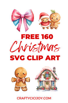 the free christmas svg clip art is available for use on craftsyjoy com