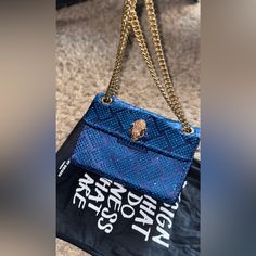 Kurt Geiger London Rhinestone Bag In Blue Never Used New In Condition It Was A Gift Don’t Need It Anymore Price Negotiable Luxury Blue Shoulder Bag, Luxury Blue Crossbody Shoulder Bag, Blue Luxury Top Handle Evening Bag, Luxury Blue Top Handle Evening Bag, Luxury Blue Bag As Fashion Accessory, Designer Blue Evening Bag, Luxury Blue Stylish Bag, Luxury Blue Crossbody Bag, Designer Blue Bag With Chain Strap