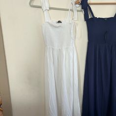 White Women's Lulu Dress. Brand New, But Missing Tags. Never Worn, Pristine Condition, Non-Smoking Home White Sundress With Tie Straps For Daytime, White Midi Sundress With Tie Back, White Sundress With Tie Back For Daywear, Casual White Maxi Dress With Tie Back, Casual White Tie Back Maxi Dress, White Vacation Dress With Tie Straps, White Summer Midi Dress With Tie Back, Summer White Midi Dress With Tie Straps, White Sundress With Tie Straps For Brunch