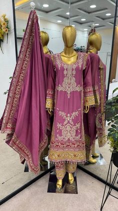 #ad Premium LAUNCHING CHINNON SILK SALWAR KAMEEZ WITH DUPATTA FOR WEDDING & RECEPTION WEAR, Fashion Clothing Sequence Work, Dupatta Set, Pink Colour, Top Fabric, Designer Suits, Wedding Wear, Salwar Kameez, Party Outfit, Pink Color