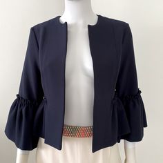 Topshop Blazer Jacket New With Tags Color: Navy Blue Size: Us 6 Chic Blue Cropped Long Sleeve Jacket, Chic Blue Long Sleeve Cropped Jacket, Navy Blazer For Spring Workwear, Elegant Navy Outerwear For Spring, Chic Blue Fitted Cropped Jacket, Chic Fitted Blue Cropped Jacket, Chic Navy Blazer For Spring, Chic Blue Cropped Jacket For Work, Fitted Navy Blazer For Spring