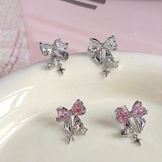 💎 Materials: 14k White Gold Electroplated - more durable than regular platings Cubic Zirconia Sterling Silver Earring Posts (nickel-free) Pink Crystal Earrings For Pierced Ears, Pink Cubic Zirconia Crystal Earrings, Pink Round Earrings With Sparkling Stones, Pink Crystal Round Earrings For Gift, Pink Sparkling Stone Round Earrings, Pink Cubic Zirconia Crystal Earrings For Gift, Pink Cubic Zirconia Drop Earrings, Pink Sparkling Round Earrings, Pink Sparkling Cubic Zirconia Earrings