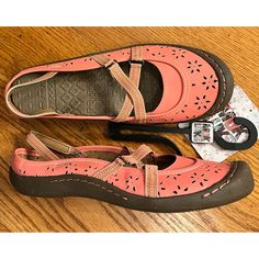 Enjoy The Comfort And Boho Style Of These Muk Luks Sport Loafers. This Is A Slip-On Shoe With A Round Toe, Crisscross Straps, A Laser Cut Floral Design Upper, Elastic Slingback, Contoured Footbed With Good Arch Support Sitting On A Durable Outsole With A ~1 Inch Height. Nwt Size 9 #Petfree #Smokefree Pink Flats With Rubber Sole For Spring, Pink Slip-on Flats With Round Toe, Pink Slip-on Flats With Rubber Sole, Pink Casual Flats With Rubber Sole, Casual Pink Flats With Branded Insole, Casual Pink Flats With Rubber Sole, Casual Pink Slip-on Flats, Pink Slip-on Flats With Removable Insole, Pink Casual Closed Toe Flats