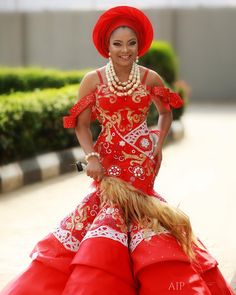 Wedding Celebrity, Nigerian Wedding Dress, Igbo Bride, Nigerian Traditional Wedding, African Traditional Wedding Dress, Celebrity Couple, African Wedding Attire