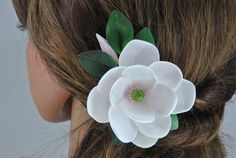 Wedding hair pin with white magnolia,bridal hair piece magnolia-Ready for shipment!!!-Very light, not afraid of water-100% hand made from foam EvaThe size of magnolia is 7 cm (3 inches)Attention, all items are handmade from foam Eva myself,Is absolutely not afraid of water, frost, sun, burnout, falling down, and will never fade. Wedding Hair Pin, Southern Magnolia, Wedding Hair Wreath, Hair Wreaths, Bridal Hair Piece, Bridesmaid Hair Accessories, White Magnolia, Flower Headpiece, Wedding Hair Pins