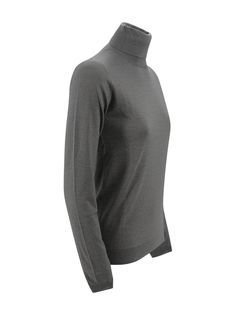 cashmere and silk blend, high neck, long sleeves straight hem, fitted design. Composition: 70% Cashmere, 30% Silk Casual Long Sleeve Cashmere Turtleneck, Fitted Cashmere Funnel Neck Turtleneck, Luxury Cashmere Long Sleeve Turtleneck, Solid Stretch Turtleneck T-shirt, Luxury Cashmere Crew Neck T-shirt, High Neck, Long Sleeve Tshirt, Cashmere, Silk