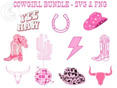 cowgirl bundle svg & png clipart example for cricture designs