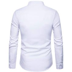 Gender: Men Item Type: Shirts Closure Type: Single Breasted Sleeve Style: REGULAR Shirts Type: Casual Shirts Sleeve Length(cm): Full Material: Polyester Material: COTTON Collar: Mandarin Collar Model Number: ss Pattern Type: Solid Fabric Type: Broadcloth Style: Casual White Cotton Slim Fit Shirt, White Slim Fit Cotton Shirt, Stand Collar Dress, Long Sleeve Cotton Dress, Chinese Collar, Formal Shirt, Slim Fit Dress Shirts, Fashion Business Casual, Oxford Dress