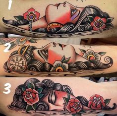 Traditional Tattoo Painting, Traditional Tattoo Girls, Desenhos Old School, Vintage Tattoo Design, Wicked Tattoos, Traditional Tattoo Sleeve, Old School Tattoo Designs