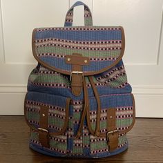 Steve Madden Backpack! *New, Never Used* Casual Multicolor Backpack For School, Trendy Multicolor Backpack For On-the-go, Trendy Multicolor Backpack For Daily Use, Casual Satchel School Backpack, Casual On-the-go Backpack Shoulder Bag, Casual School Satchel Backpack, Green Satchel Backpack Casual, Preppy Green Bag For Everyday Use, Casual Blue Backpack With Adjustable Straps