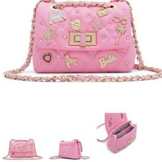 Barbie Quilted Turn Lock Crossbody 7.1" H X 3.1" W X 7.1" L Barbie Nostalgia, Aldo Purses, Aldo Handbags, Nostalgia Aesthetic, Aldo Bags, Pink Handbags, Quilted Crossbody Bag, Pink Purse, Barbie Collection