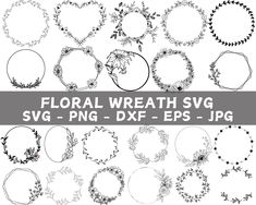 floral wreaths and frames clipart - dxf eps, png example