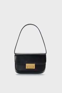 Black Stefania Bag Elegant Leather Flap Bag With Turn-lock Closure, Elegant Evening Bag With Turn-lock Closure, Formal Rectangular Satchel With Turn-lock Closure, Timeless Black Flap Bag With Turn-lock Closure, Luxury Flap Bag With Hasp Closure And Top Handle, Timeless Black Flap Bag With Gold-tone Hardware, Elegant Top Handle Flap Bag With Turn-lock Closure, Elegant Rectangular Satchel With Turn-lock Closure, Business Baguette Bag With Detachable Handle