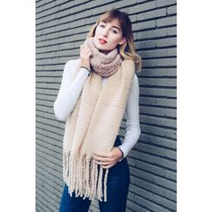 Shop Oversized Knit Scarf For Fall And Winter And Set Your Eyes On This Ombre Style! Super Cozy And Soft! 100% Acrylic Dimension: 67”X17” Sky Accessories, Ombre Knit, Girls Fall Fashion, Flower Kimono, Chunky Infinity Scarves, Irish Fashion, Ombre Fashion, Boho Scarfs, Tassel Scarf