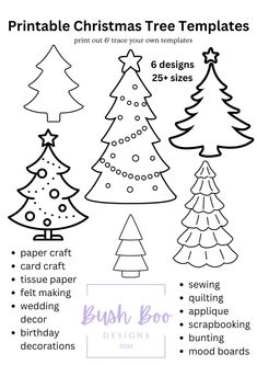 printable christmas tree templates with instructions to make them look like they are made out of