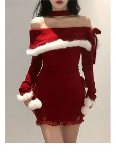 Tavimart Y2K Winter Christmas Party Dress Women Sexy Slash Neck Off Shoulder Faux Fur Patchwork Female Wrap Hip Slim Knitted Dresses New S:Length:76cm,Sleeve:55cm,Bust:78cm,Waist:60cm,Hip:84cm M:Length:77cm,Sleeve:56cm,Bust:82cm,Waist:64cm,Hip:88cm L:Length:78cm,Sleeve:57cm,Bust:86cm,Waist:68cm,Hip:92cm Note: 1. Please follow the size chart to select the size and do not select directly to your habits. 2. The size may have 1-3 cm differs due to manual measurement. 3. As we all know, the different