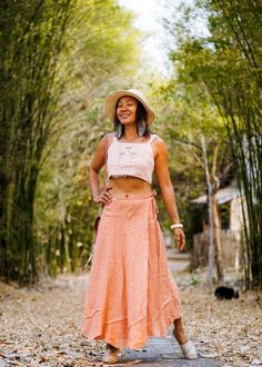 "Linen Skirt, Linen Wrap Skirt, Wrap Skirt, Long Linen Skirt, Maxi Orange Skirt, Summer Linen Skirt,  Sizing: Made in one size to fit XS to L / US: 0/2/4/6/8/10/12 Measurement: Wrap waist end to end 46'', maximum waist 39\" Hip max 45\" Length 36\" **Model is a size US 6 with 33\"bust 35\" hip. 165 cm tall.** Description: Made with 100% Linen fabric with subtle stripe pattern and raw texture. Medium thick, not see through. Very special rustic feel. Soft and comfortable. Lovely wrap skirt with ad Hippie Asymmetrical Skirt For Spring, Hippie Style Asymmetrical Skirt For Spring, Hippie Wrap Skirt With Lined Skirt For Spring, Hippie Tiered Wrap Skirt For Spring, Hippie Long Wrap Skirt For Spring, Hippie Style Lined Wrap Skirt For Spring, Spring Hippie Long Wrap Skirt, Hippie Lined Wrap Skirt For Spring, Relaxed Lined Wrap Skirt For Festivals