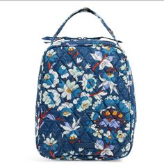 Nwt! Color: Floral Bursts Quilted Cotton Food-Safe Peva Lining Zip Closure 7.5"W X 9"H X 4"D 3" Handle Drop Pet Free/Smoke Free Home Blue Tote Lunch Bag For Travel, Blue Rectangular Lunch Bag For Daily Use, Blue Rectangular Everyday Lunch Bag, Blue Spring Bag With Top Carry Handle, Spring Blue Bags With Top Carry Handle, Rectangular Blue Lunch Bag, Blue Bags With Top Carry Handle For Spring, Casual Blue Lunch Bag For Travel, Everyday Blue Rectangular Lunch Bag