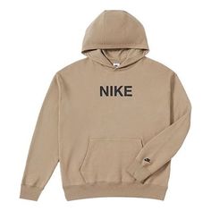 Nike Logo Hoodie 'Khaki' FQ7269-247 Sporty Khaki Sweatshirt With Drawstring Hood, Nike Hoodie With Kangaroo Pocket For Fall, Nike Hoodie With Drawstring Hood For Fall, Nike Hoodie With Double-lined Hood For Fall, Nike Fall Hoodie With Double-lined Hood, Sporty Khaki Hoodie With Drawstring Hood, Sporty Beige Hooded Sweatshirt, Sporty Hooded Khaki Sweatshirt, Sporty Khaki Hoodie With Ribbed Cuffs