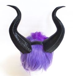 "The bands-rings were added by the model who shared these photos with us therefore WILL NOT BE INCUDED This is our largest model of the maleficent horns featuring growth ridges, a wider base and real feel \"gator bumping\" on the front and rear. Durable and ultra light weight, they are attached to a headband for easy on, easy off. They are weightless on your head and will not slide down, so they look and feel amazing! These measure at about 12.5 inches high, the curve measures at 14\" and 5\" in Young Maleficent, Maleficent Horns, Fair Outfits, Turbans, Maleficent, Tassel Necklace, Tiara, Band Rings, 3d Printing