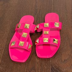 Brand New, No Box Included. Dk Jelly Sandals, Pink Gold, Women's Shoes Sandals, Pink And Gold, Jelly, Shoes Sandals, Women Shoes, Sandals, Brand New