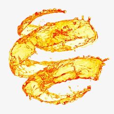 the letter s is made up of orange liquid