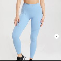 Gymshark Discontinued Whitney Simmons Baby Blue High Rise Leggings Sz S Brand New Without Tags, Bought At A Warehouse Sale. Has Mesh Details Around The Thigh Area. Comes From A Smoke Free And Pet Free Casual Blue Breathable Pants, Blue Training Bottoms, Blue Compression Bottoms For Training, Compression Training Bottoms In Blue, Light Blue Stretch Moisture-wicking Bottoms, Blue Snug Fit Sporty Bottoms, Light Blue Stretch Bottoms With Moisture-wicking, Stretch Moisture-wicking Light Blue Bottoms, Light Blue Fitted Sporty Bottoms