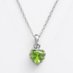 sterling-silver-peridot-heart-crown-pendant Green Heart Cut Sterling Silver Jewelry, Elegant Green Heart Pendant Jewelry, Green Heart-shaped Sterling Silver Jewelry, Silver Pendant Necklace With Peridot, Green Heart-shaped Sterling Silver Necklace, Crown Pendant, Heart Crown, Peridot Stone, Silver Crown