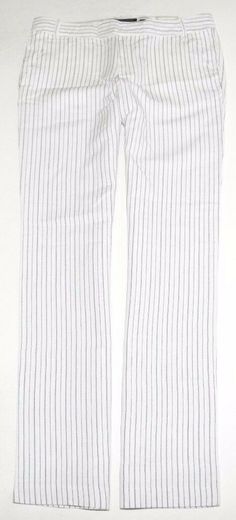 Tommy Hilfiger Women's PARKER Striped Casual Pants White/Black  Size 6  Original price $58 Striped Linen Pants, Vintage Tommy Hilfiger, Pants White, Tommy Hilfiger Women, Striped Pants, Striped Linen, Linen Pants, Casual Pants, White Black