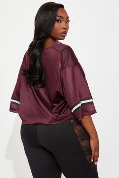 Most Valuable Player Cropped Jersey - Burgundy | Fashion Nova Cropped Jersey, Fishnet Top, Men Jeans Pants, Burgundy Fashion, Summer Prints, Cropped T Shirt, Casual Tops For Women, Lingerie Romper, Neck Lace