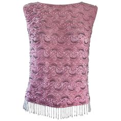 Chic 1960s Pink Beaded Sequin Harilela's Hong Kong Sleeveless Silk Vintage Top For Sale at 1stDibs Beaded Clothing, She Is Clothed, Classical Style, Pink Beaded, Boring Clothes, Beaded Top, Performance Outfit, Pink Silk, Vintage Shirts