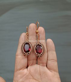 Hello and Welcome To RSJEWELLERYHOUSE , where we present our best designed products. We, self are the designers, makers and sellers. We have aimed to Supply Good Quality Products at best prices around. Garnet Earring Wire Wrapped Jewelry Handmade Copper Earring Gemstone Jewelry Drop and Dangle Earring Wonderful Gift For Her Garnet Jewelry Handmade Copper Earring Metal- Copper Gemstone- Garnet Color-Red Benefits Of Wearing Garnet  - It protects the wearer from negativity and evil thoughts. It induces passion, fire, energy, stability, and is believed to bring good luck in love and relationships. Garnet is a stone meant to bring success in life and helps to achieve the goals set in life by its possessor. Benefits Of Wearing Copper Jewelry- Copper is believed to have anti-inflammatory properti Copper Dangle Crystal Earrings For Gift, Copper Crystal Drop Earrings For Gifts, Wire Wrapped Brass Crystal Earrings Gift, Copper Crystal Earrings With Ear Wire For Gifts, Handmade Copper Drop Crystal Earrings, Handmade Copper Crystal Drop Earrings, Handmade Brass Crystal Earrings As Gift, Handmade Brass Crystal Earrings For Gift, Garnet Earring