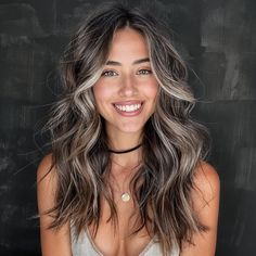 Hair Colors For Brown Eyes, Colors For Brown Eyes, Espresso Brown Hair, Dark Chocolate Hair, Blonde Hair Colors, Layer Hair, Blonde Highlights On Dark Hair, Long Layer, Brunette Hair With Highlights