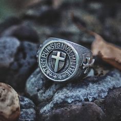 Knights Templar Ring ⋆ Buy online - $245 ⋆ Silver ring (crosses and shield) Symbolic Sterling Silver Rings With Polished Finish, Symbolic Rings With Polished Finish For Commemoration, Elegant Silver Engraved Ring For Commemoration, Sterling Silver Signet Ring With Engraving For Commemoration, Symbolic Sterling Silver Oval Ring, Silver Hallmarked Signet Ring For Commemoration, Classic Sterling Silver Rings For Commemoration, Sterling Silver Commemorative Round Rings, Commemorative White Gold Sterling Silver Signet Ring