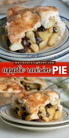 Turn to this simple apple recipe for an easy Thanksgiving dessert! Perfectly sweet and tart with a crunchy topping, this old fashioned apple raisin pie is so good. Everyone will ask for a second piece of this apple pie with raisins at your Thanksgiving dinner party! Raisin Pie Old Fashioned, Apple Raisin Pie Recipe, Raisin Pie Recipe, Raisin Pie