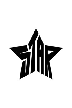 the star logo in black and white