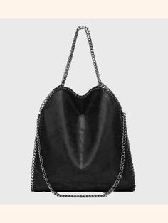 BagForLove - Women's Chains Large Vegan Hobo Bags in Black Trendy Everyday Bags With Chain Detail, Trendy Everyday Bags With Chain, Everyday Hobo Bag With Chain Strap Tote, Shopping Tote Bag With Chain Detail, Everyday Shoulder Bag With Chain Detail, Everyday Shoulder Bag With Chain, Chain Tote Bag For Everyday Use, Hobo Crossbody Bag With Chain Strap For Everyday Use, Faux Leather Bag With Chain Strap For Everyday Use