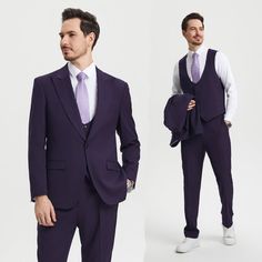 Step Into Sophistication With The Stacy Adams 3-Piece Men's Suit Set! This High-Quality Ensemble Features A Peak Lapel Jacket With A Hybrid Fit, Underarm Sweat Guards, And Ample Pockets, A Matching Vest With A Unique U-Neck Design And 4-Button Closure, And Comfortable Pants With An Expandable Waistband. Plus, No Tie Needed For This Modern Look. Available In Slim And Modern Fits From Sizes 34 To 66, This Suit Is All About Looking Dapper And Feeling Fantastic. Whether It's A Special Event Or A Bus Fitted Purple Sets With Suit Collar, Business Sets With Notch Lapel In Purple, Tailored Purple Formal Sets, Tailored Purple Sets For Formal Occasions, Purple Business Sets With Notch Lapel, Purple Notch Lapel Sets For Formal Occasions, Purple Three-piece Business Suit With Notch Lapel, Fitted Purple Suit With Collar, Tailored Purple Sets With Suit Collar