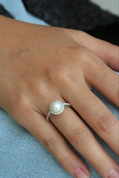 Akoya Pearl in Diamond Halo

Metal: 14k rose gold 

Gem: 7.5mm round Akoya Pearls. #pearl #diamond #diamondengagementrings #diamondjewellery #pearlring #customrings Dimond Engagement Rings, Pearl Halo Ring, Pearl Ring Simple, Knife Edge Ring, Halo Jewelry, Pearl Wedding Ring, Lily Ring, Pearl Engagement Ring, Pear Ring