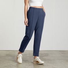 Morning Meetings, Drape Pants, Blue Trousers, Wide Leg Cropped Pants, Black High Waist, Pleated Pants, Slim Fit Pants, Seamless Leggings, Stretch Pants