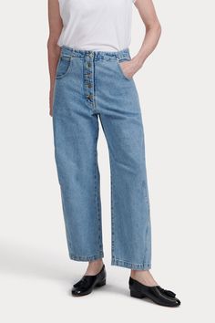 Elkin Pant Jumpsuit Jacket, Rachel Comey, Colored Denim, Denim Pant, Back Strap, Clothes For Sale, Mid Rise, Top Outfits, Pants