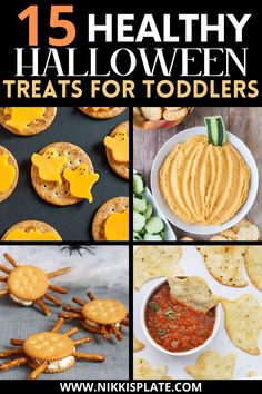 15 Healthy Halloween Treats for Toddlers || Spooky Toddler Snack Ideas; Looking for healthy Halloween snacks for kids? Here are many favourite healthy halloween recipes for toddlers! Halloween Food For Preschoolers, Kids Healthy Halloween Snacks, Toddler Halloween Snack Ideas For Daycare, Healthy Halloween Cookies For Kids, Easy Halloween Snacks Healthy, Fall Halloween Appetizers, Healthy Toddler Halloween Treats, Halloween Themed Toddler Food, Halloween Treats For Kids Healthy