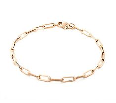 Complete your daily arm candy with the sleek look of this paperclip link bracelet. From Adi Paz® Jewelry. Rose Gold Oval Link Paperclip Bracelet For Everyday, Everyday Rose Gold Oval Link Paperclip Bracelet, Everyday Rose Gold Paperclip Bracelet With Oval Links, Classic Rose Gold Paperclip Bracelet With Rectangular Links, Modern Rose Gold Chain Bracelet With Rectangular Links, Classic Rose Gold Paperclip Chain Bracelet, Formal Paperclip Bracelet, Gold Cable Chain Bracelet With Paperclip Shape, Gold Paperclip Cable Chain Bracelet