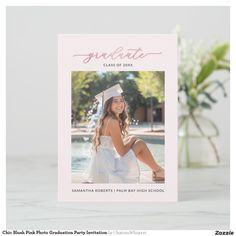 Chic Blush Pink Photo Graduation Party Invitation Graduation Party Invitation, Pink Photo, Graduation Party Invitations, Graduation Party, Invitation Zazzle, Blush Pink, Blush, Created By, Stars