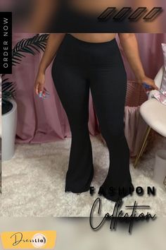 Casual Tight Plus Size Large Flared Trousers Wide Leg Flare Pants, Flair Pants, Casual Pants Style, Bell Pants, Elegant Pant, Bell Bottom Pants, Plus Size Pants, Black Tights, High Waisted Trousers