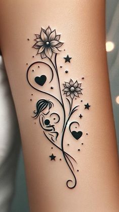 Mom Tattoo Designs, Tattoos For Women Flowers, Tasteful Tattoos, Mother Tattoos, Red Ink Tattoos, Small Hand Tattoos, Cute Tattoos For Women, Baby Tattoos