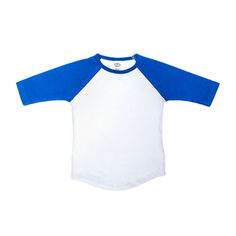 Outfit your little slugger in Blue & White Toddler Baseball Shirt! This cute baseball t-shirt features a white center with bright blue half sleeves and collar. Customize a special clothing creation by adding fabric paints, iron-on appliques, fabric markers, and more for fashionable sportswear and playwear.      Details:   Size: 4T  Content: 100% Cotton  Care: Machine Wash Warm; Tumble Dry Low; Non-Chlorine Bleach When Needed; Cool Iron If Needed. Toddler Baseball Shirt, Fashionable Sportswear, Sportswear Fashion, Special Clothes, Fabric Markers, Baseball Shirt, Baseball Shirts, Toddler Fashion, Baseball T Shirt